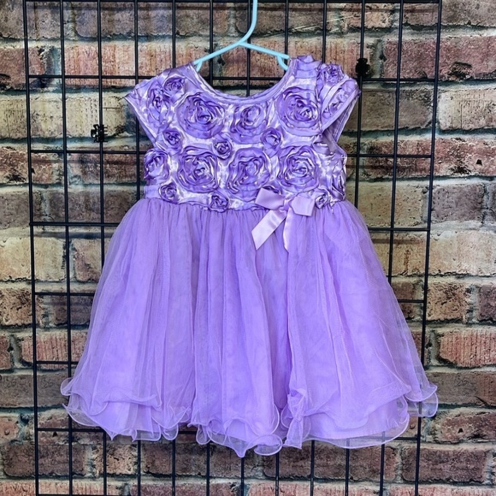 Wonder Nation purple ruffle flower dress size 2T